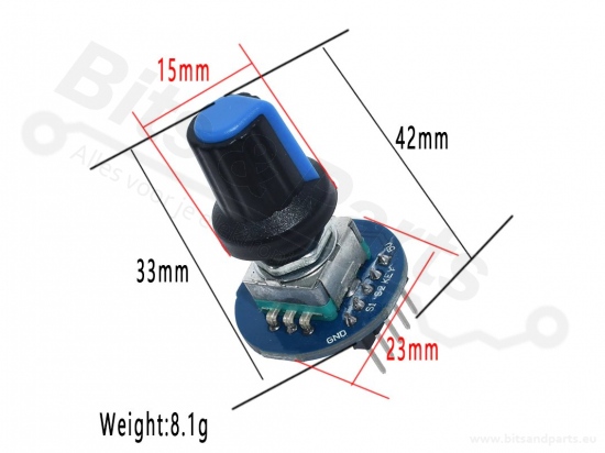 Rotary Encoder/Pulse Generator - EC11 on breakout with knob - 20mm